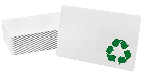 Blanko Plastikkarte aus Recycling-PVC weiß 0,76 mm