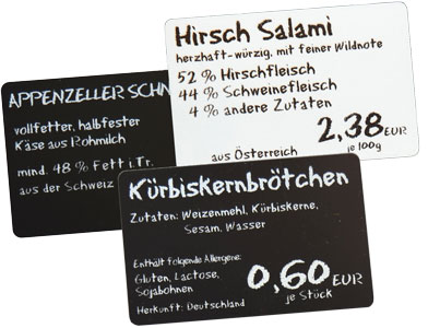 50mm Preisschildkarten